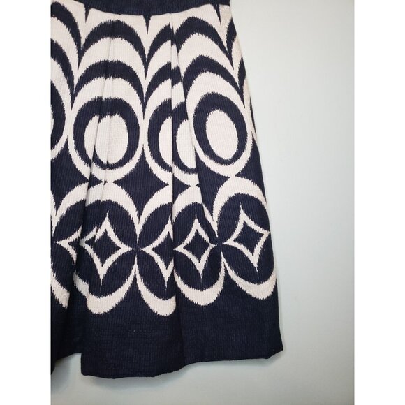 The Limited Womens 2 Mini Party Dress Sleeveless Blue Pleated Geo Fit and Flare - Picture 3 of 6